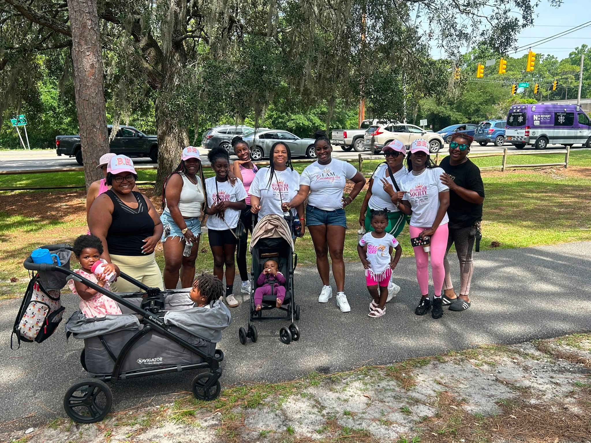 Women and families gathered for Walk and Heal